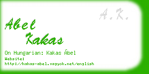 abel kakas business card