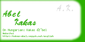 abel kakas business card